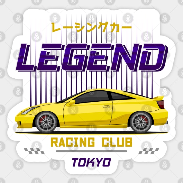 Tuner Yellow Celica MK7 JDM Sticker by GoldenTuners